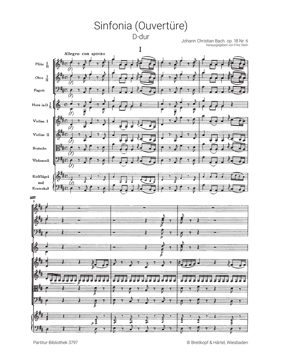 Sinfonia (Overture) in D major Op. 18/6 Orchestra scores gallery preview page 2