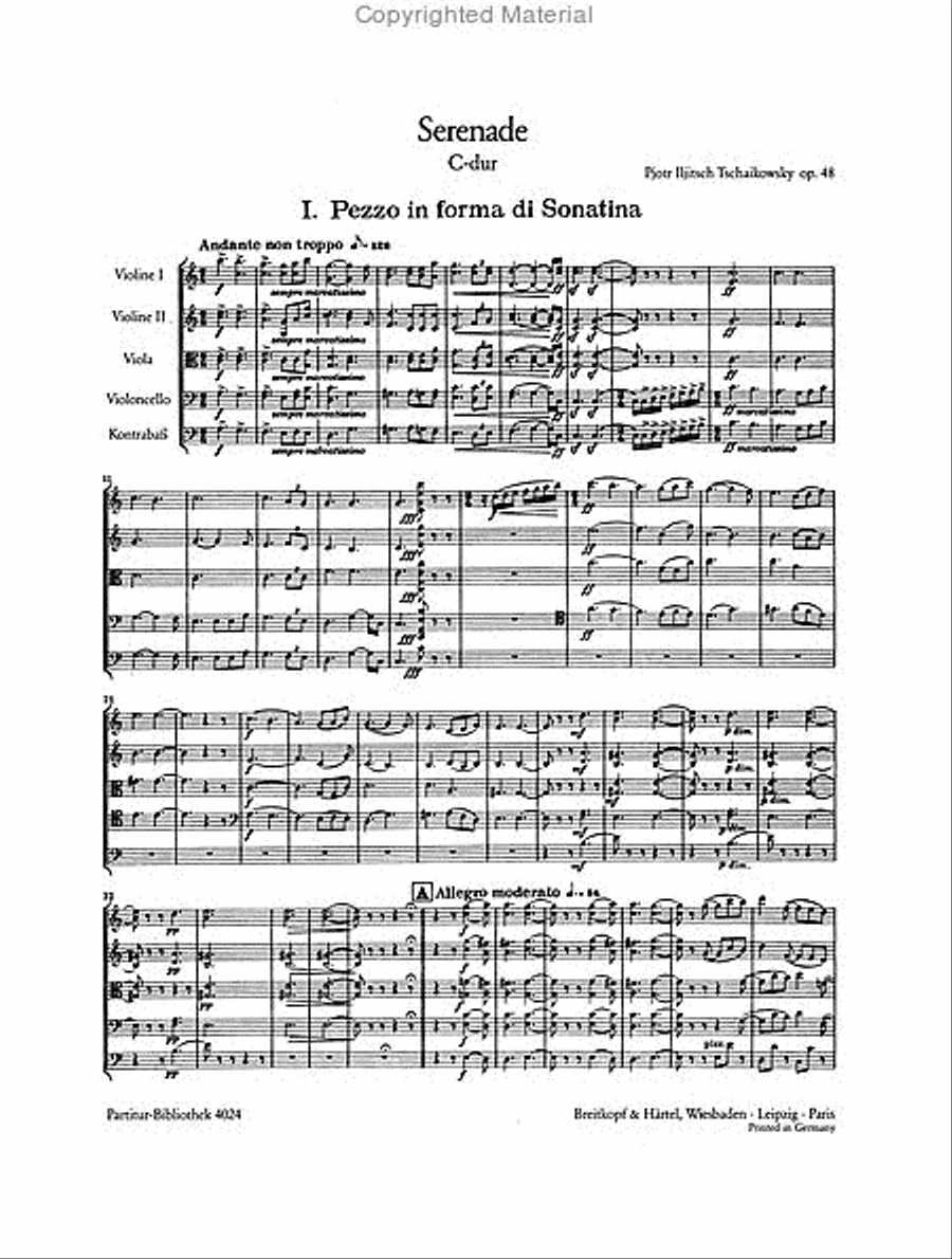 Serenade in C major Op. 48 String Orchestra scores gallery preview page 2