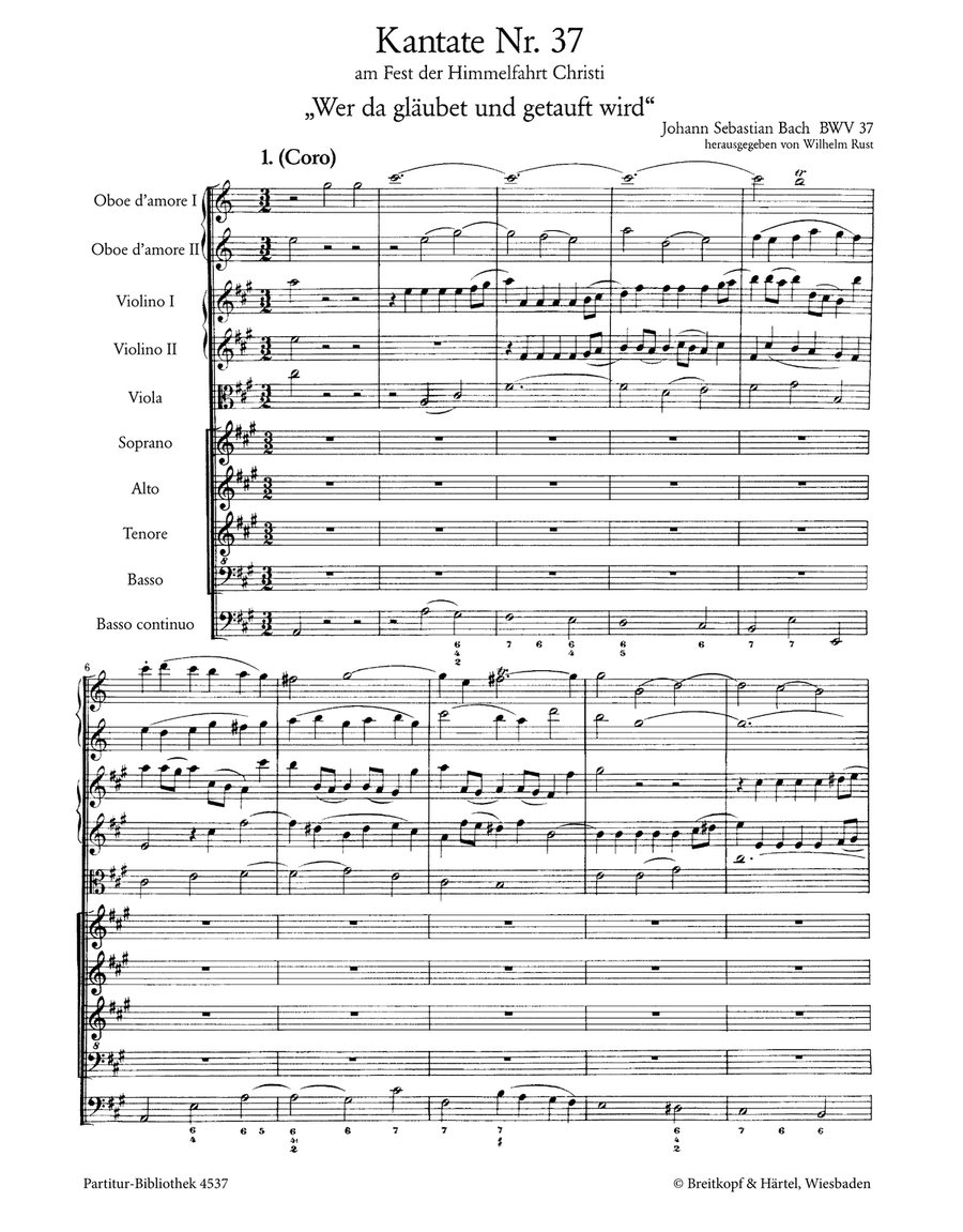 Cantata BWV 37 “He that believeth and baptized is” 4-Part scores gallery preview page 2