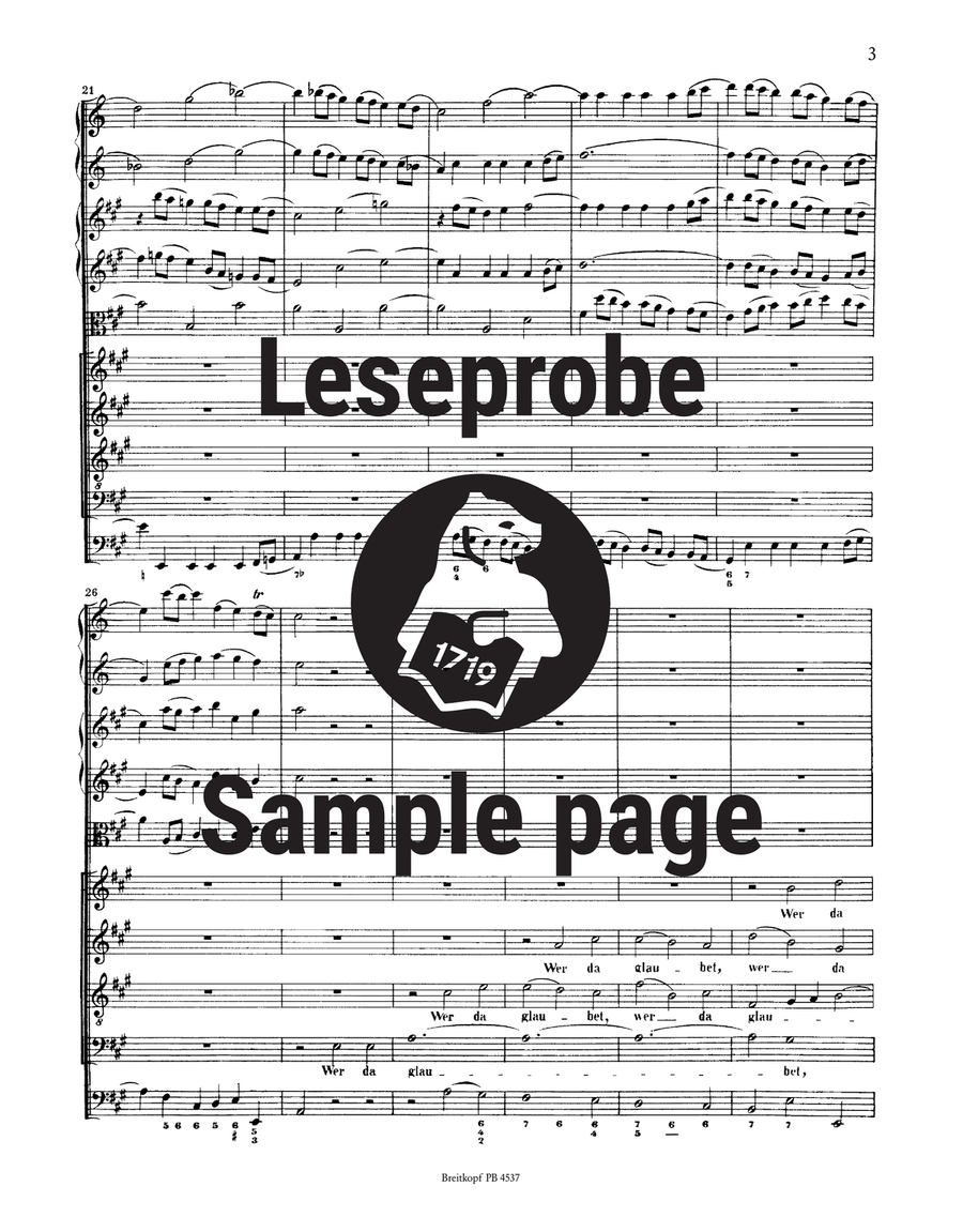 Cantata BWV 37 “He that believeth and baptized is” 4-Part scores gallery preview page 4