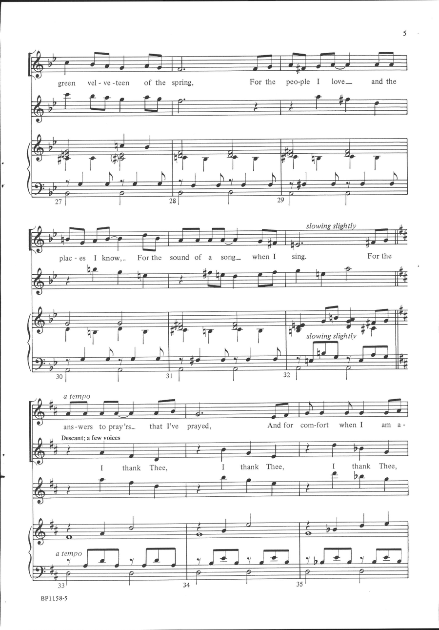 I Thank Thee, Lord I Thank Thee, Lord Unison Choir scores gallery preview page 5