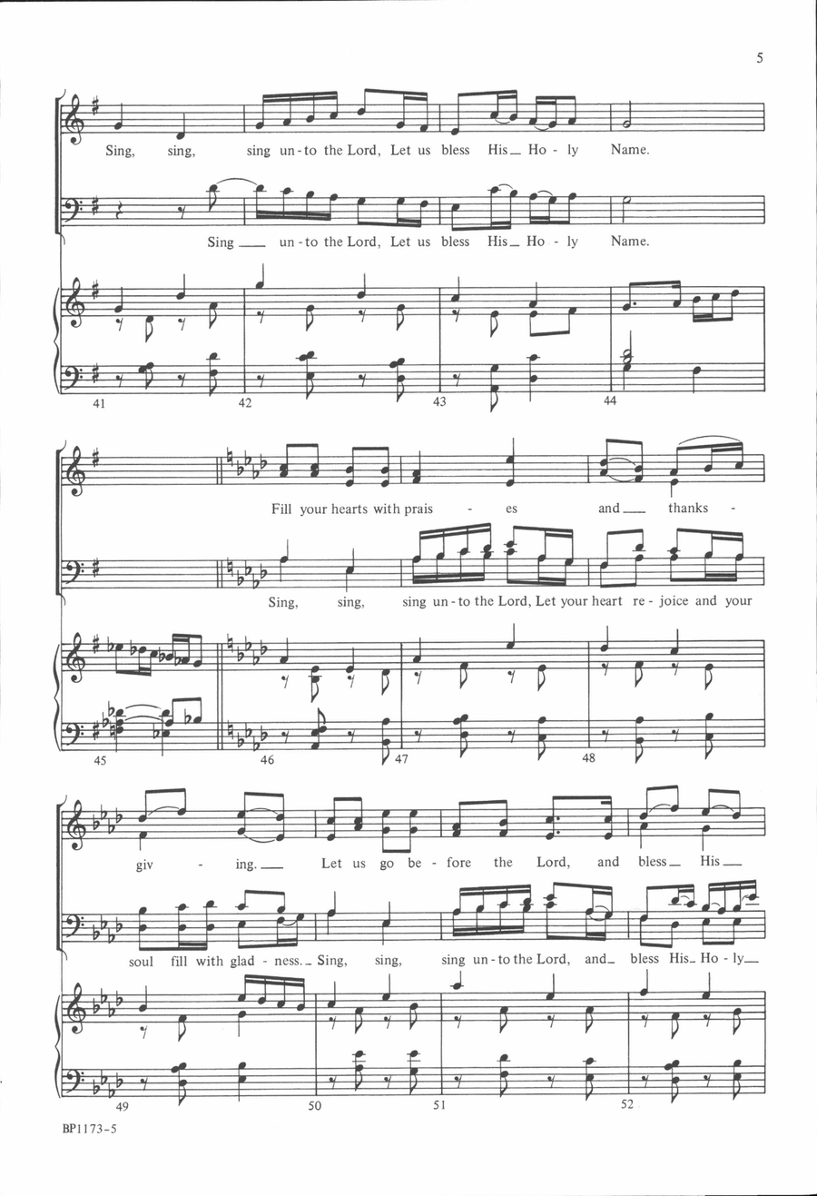 Sing Unto the Lord Sing Unto the Lord 4-Part scores gallery preview page 5