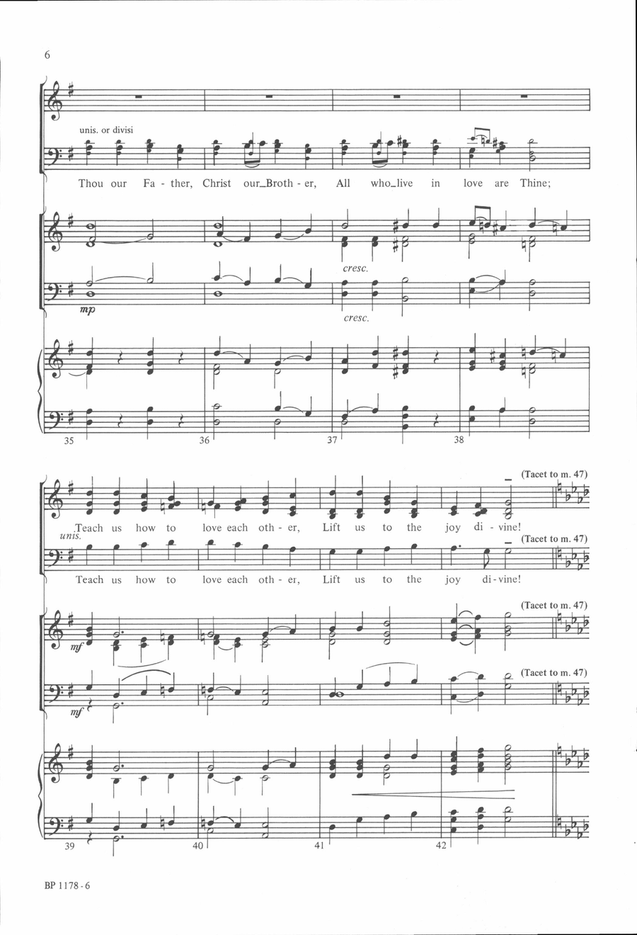 Ode to Joy Ode to Joy 4-Part scores gallery preview page 6