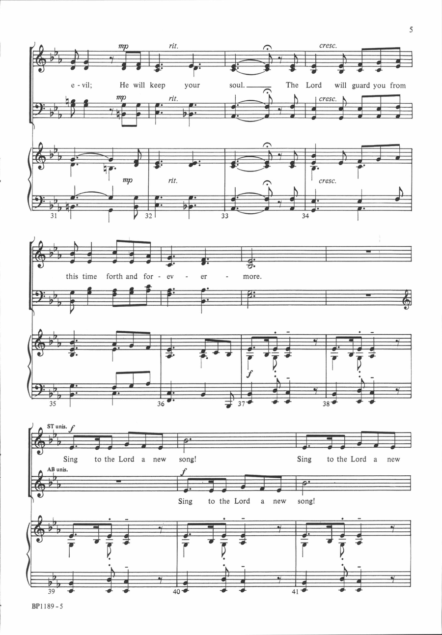 Sing to the Lord a New Song - Porter 4-Part scores gallery preview page 5