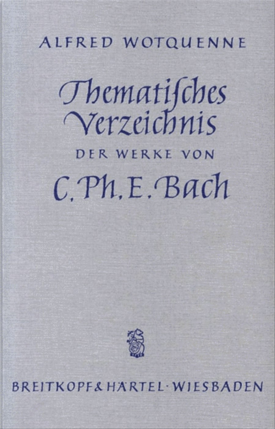 Thematisches Verzeichnis der Werke von C. P. E. Bach Collection / Songbook scores gallery preview page 1