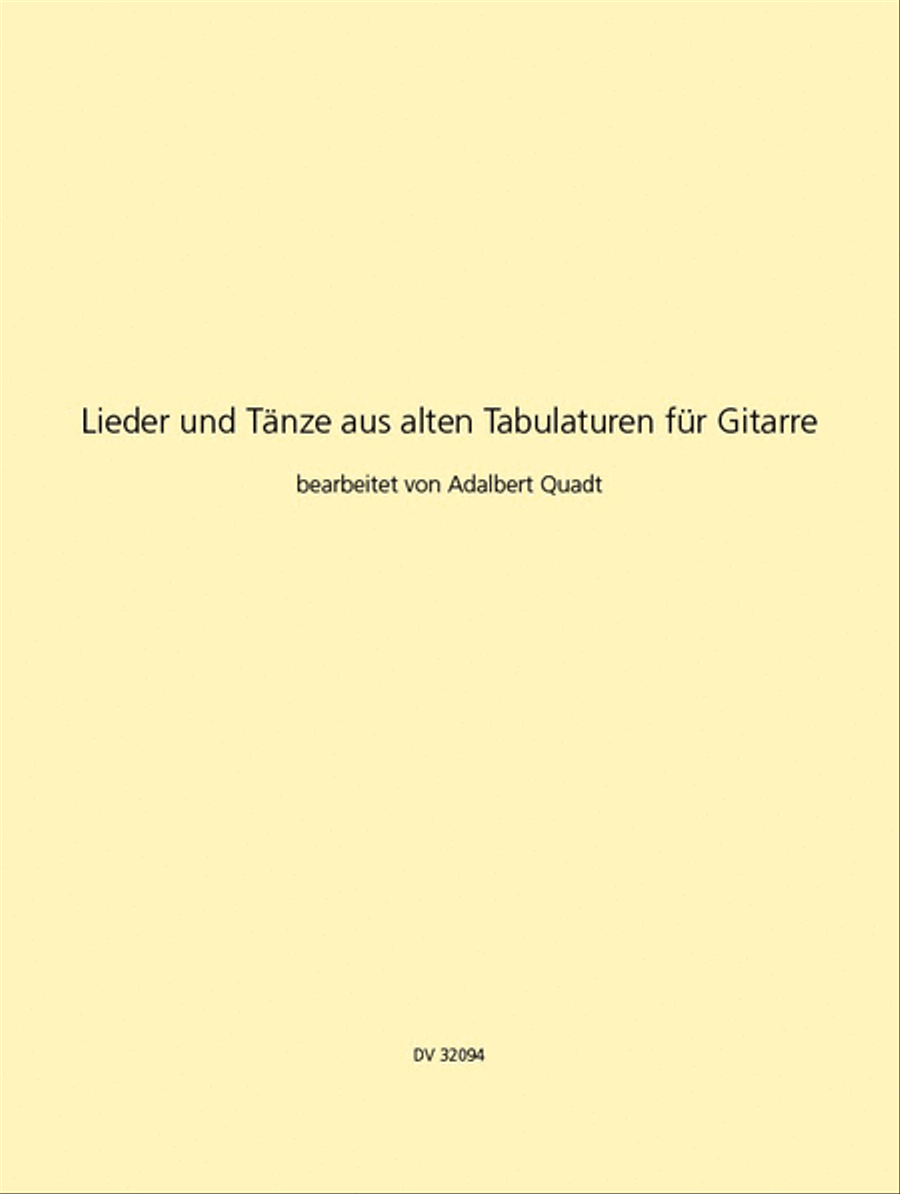 Lieder und Tanze aus alten Tabulaturen Classical Guitar scores gallery preview page 1