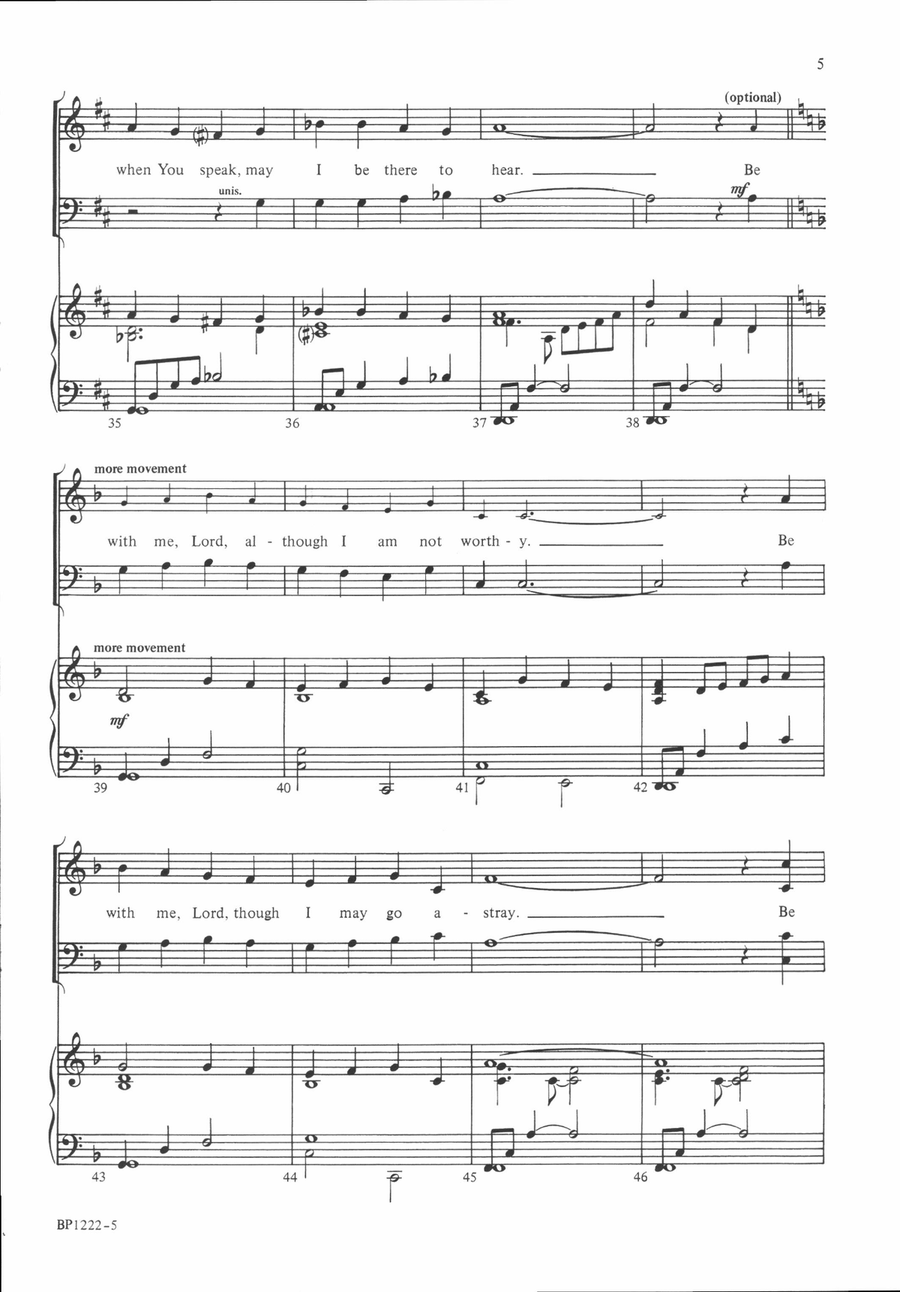 Be With Me Lord Be With Me Lord 4-Part scores gallery preview page 5
