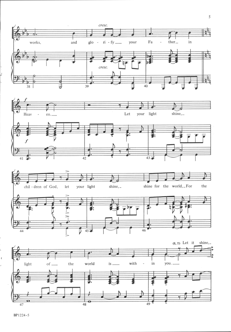 Let Your Light Shine - Farrar 4-Part scores gallery preview page 5
