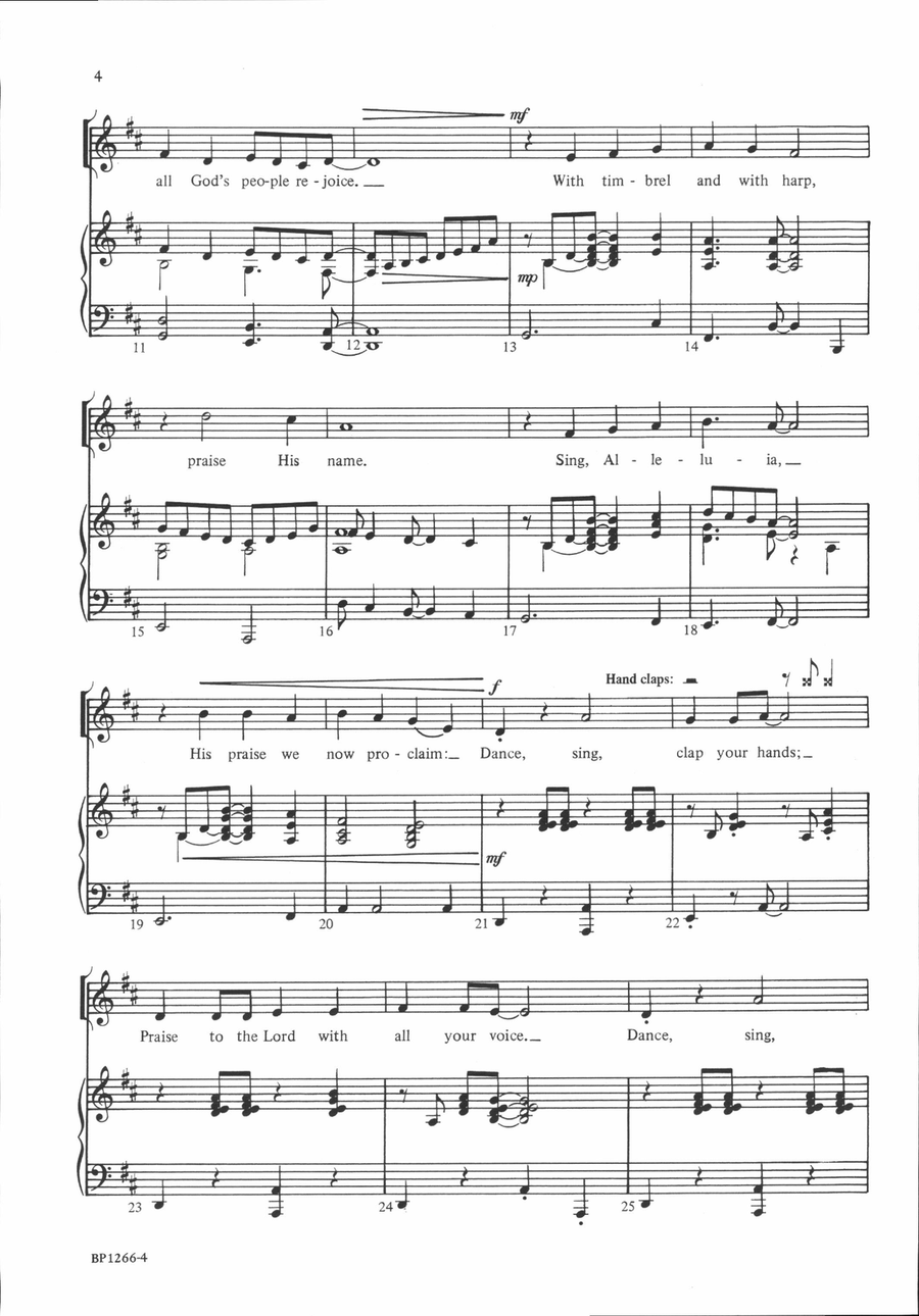 Dance, Sing, Clap Your Hands Unison Choir scores gallery preview page 3