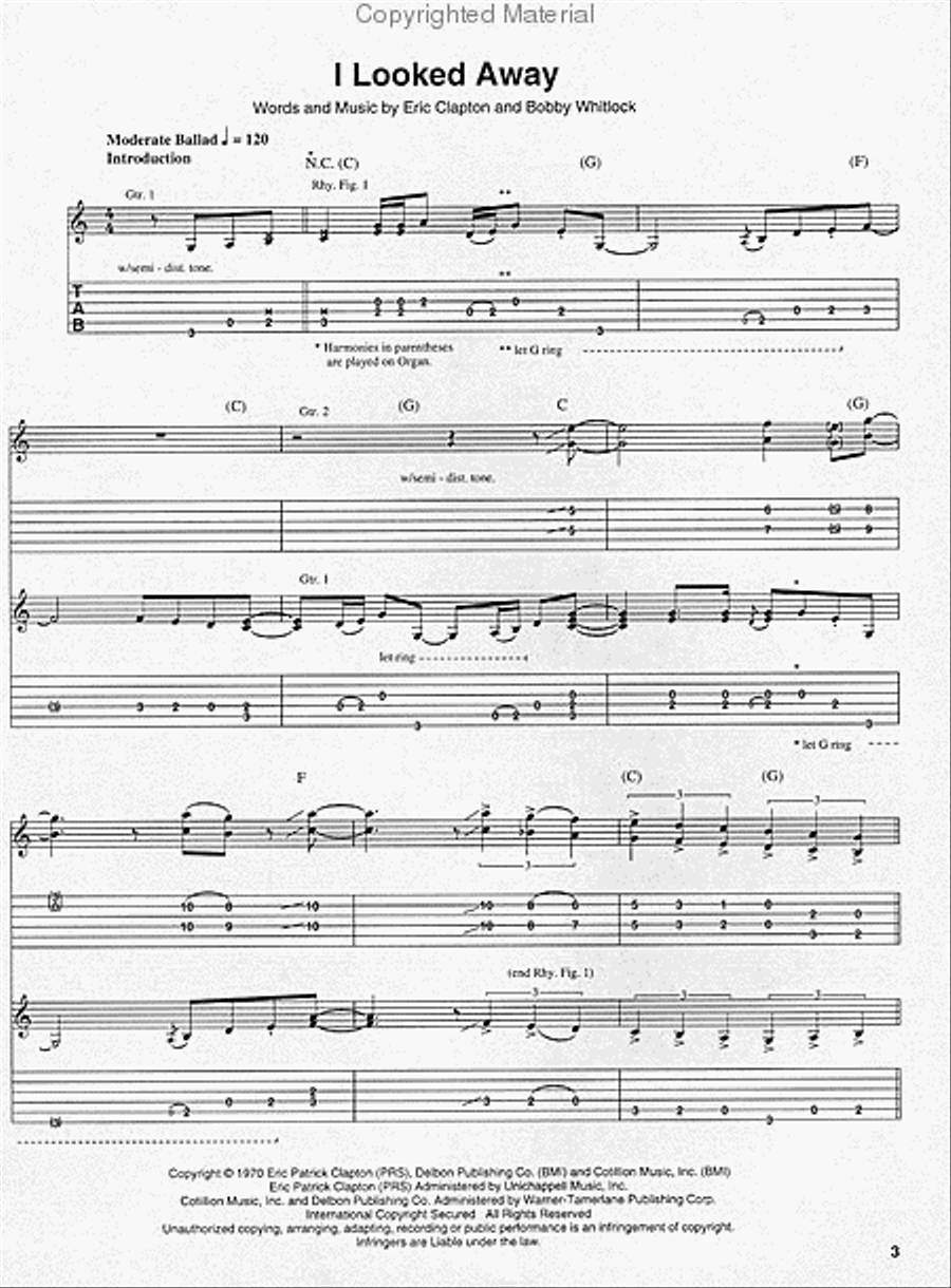 Derek and The Dominos – Layla & Other Assorted Love Songs Electric Guitar scores gallery preview page 3