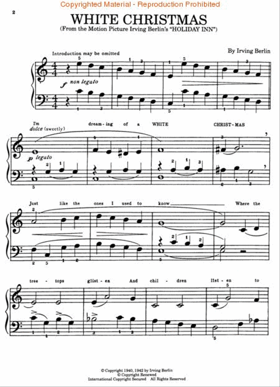 White Christmas Easy Piano scores gallery preview page 2
