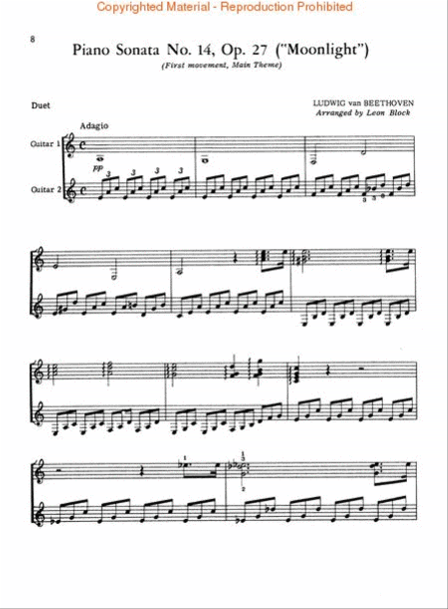 Beethoven for Guitar Acoustic Guitar scores gallery preview page 3