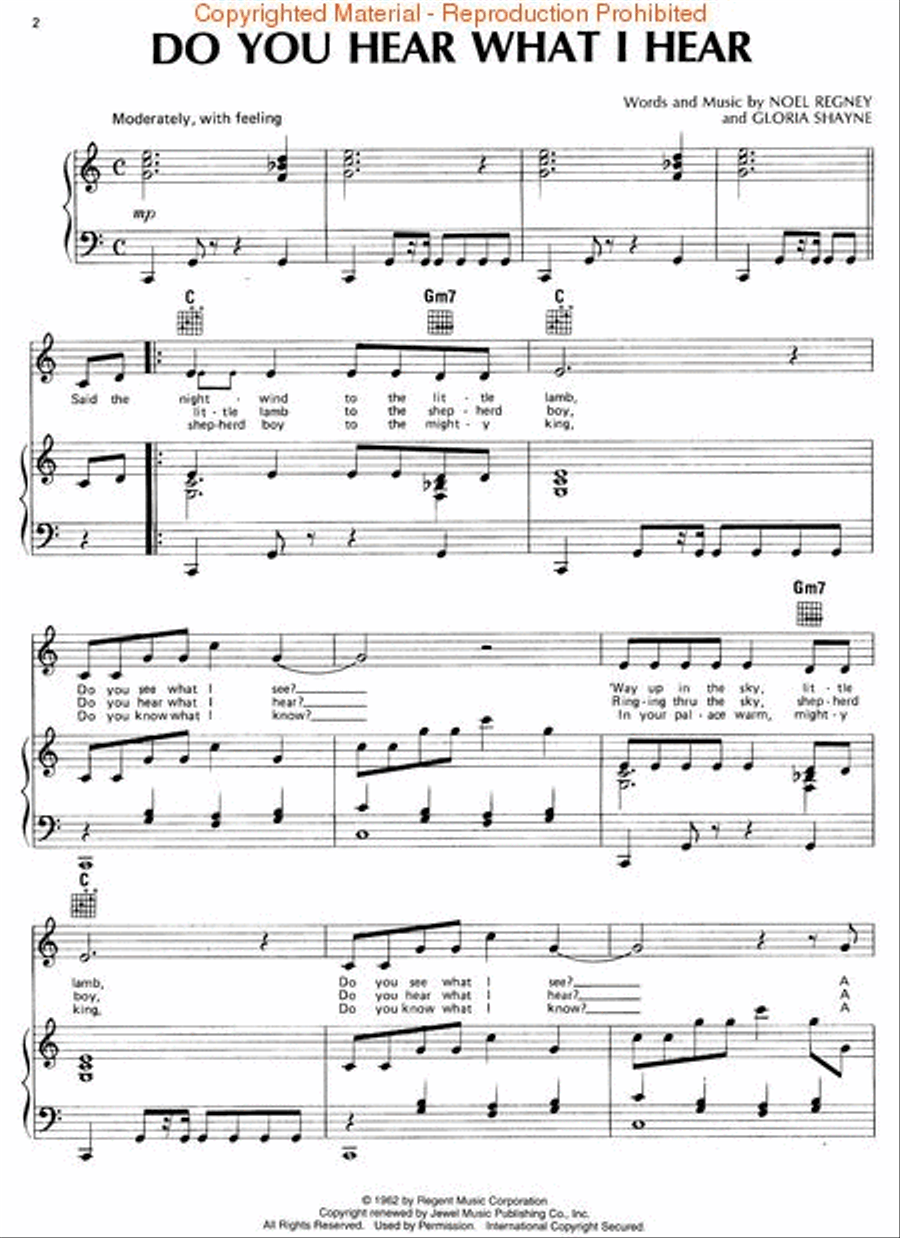Do You Hear What I Hear? Piano, Vocal, Guitar scores gallery preview page 2