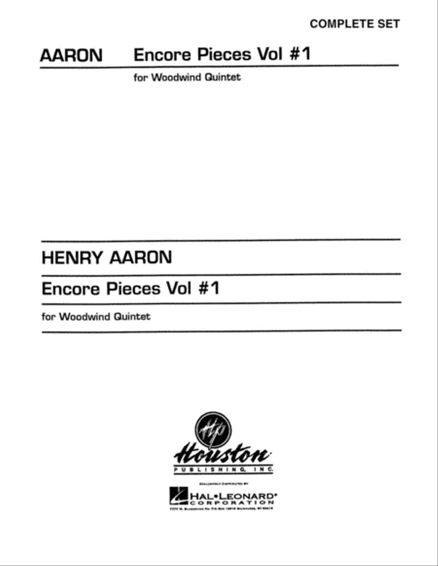 Encore Pieces For Woodwind Quintet, Volume 1 - Complete Set Woodwind Quintet scores gallery preview page 1