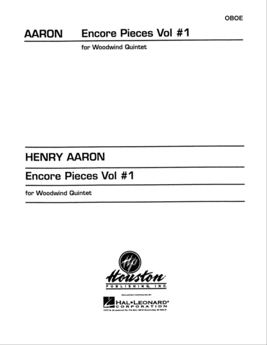 Encore Pieces for Woodwind Quintet, Volume 1 - Oboe Woodwind Quintet scores gallery preview page 1