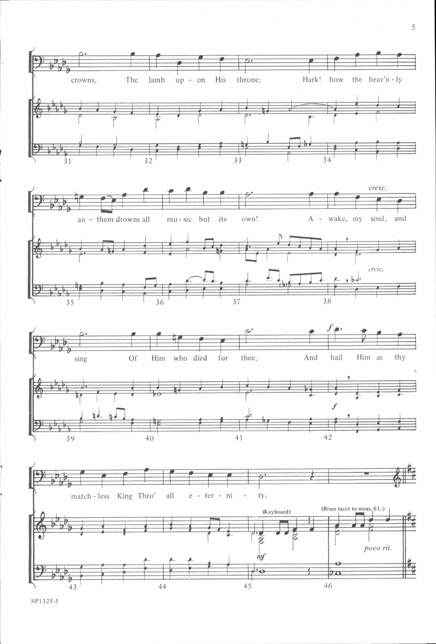 Crown Him With Many Crowns - Courtney 4-Part scores gallery preview page 5