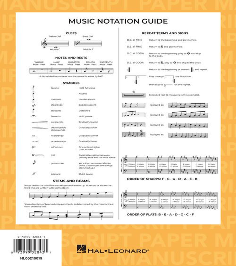 Deluxe Wirebound Super Premium Manuscript Paper (Gold Cover) Staff Paper scores gallery preview page 4
