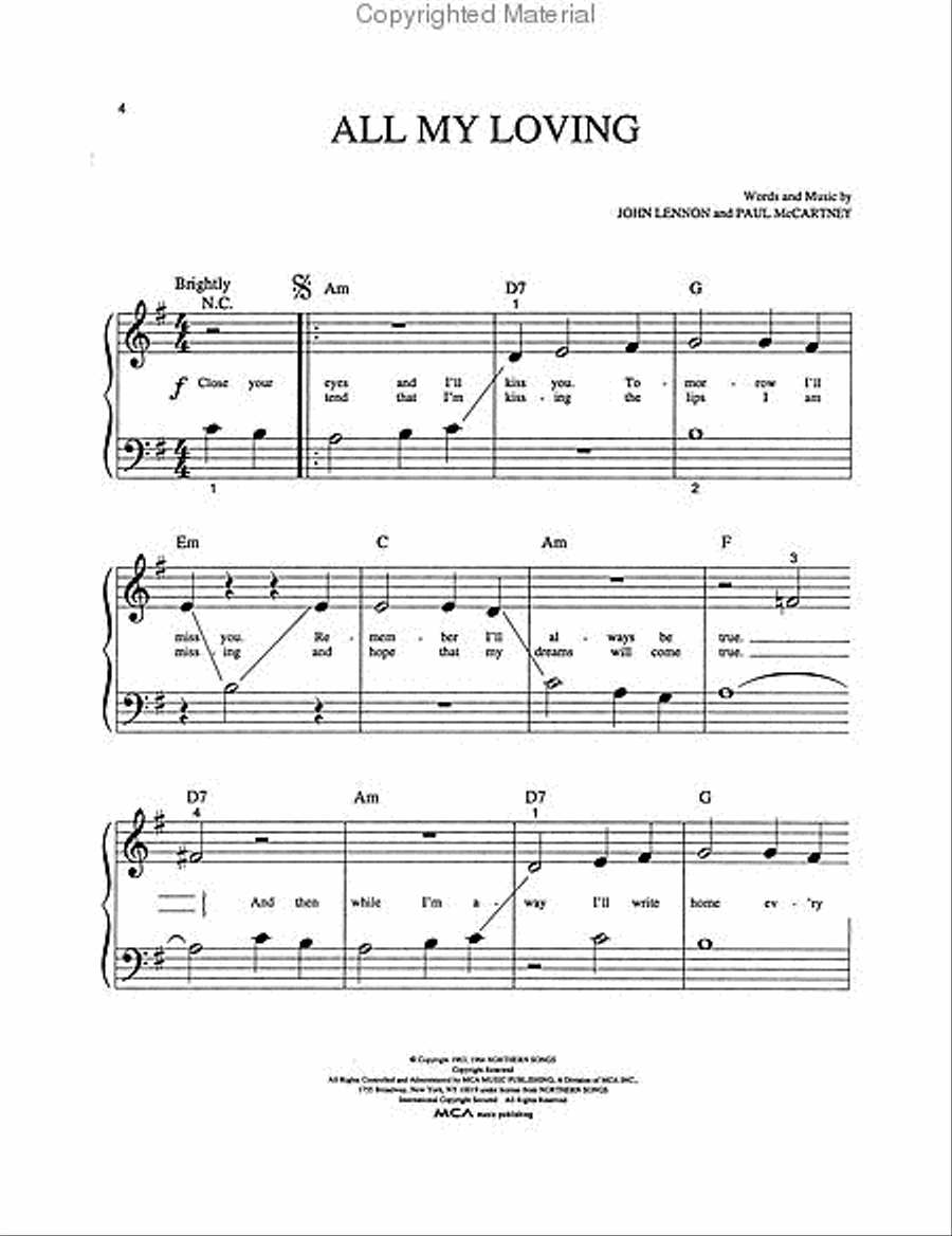 Beatles Best Beatles Best Easy Piano scores gallery preview page 2