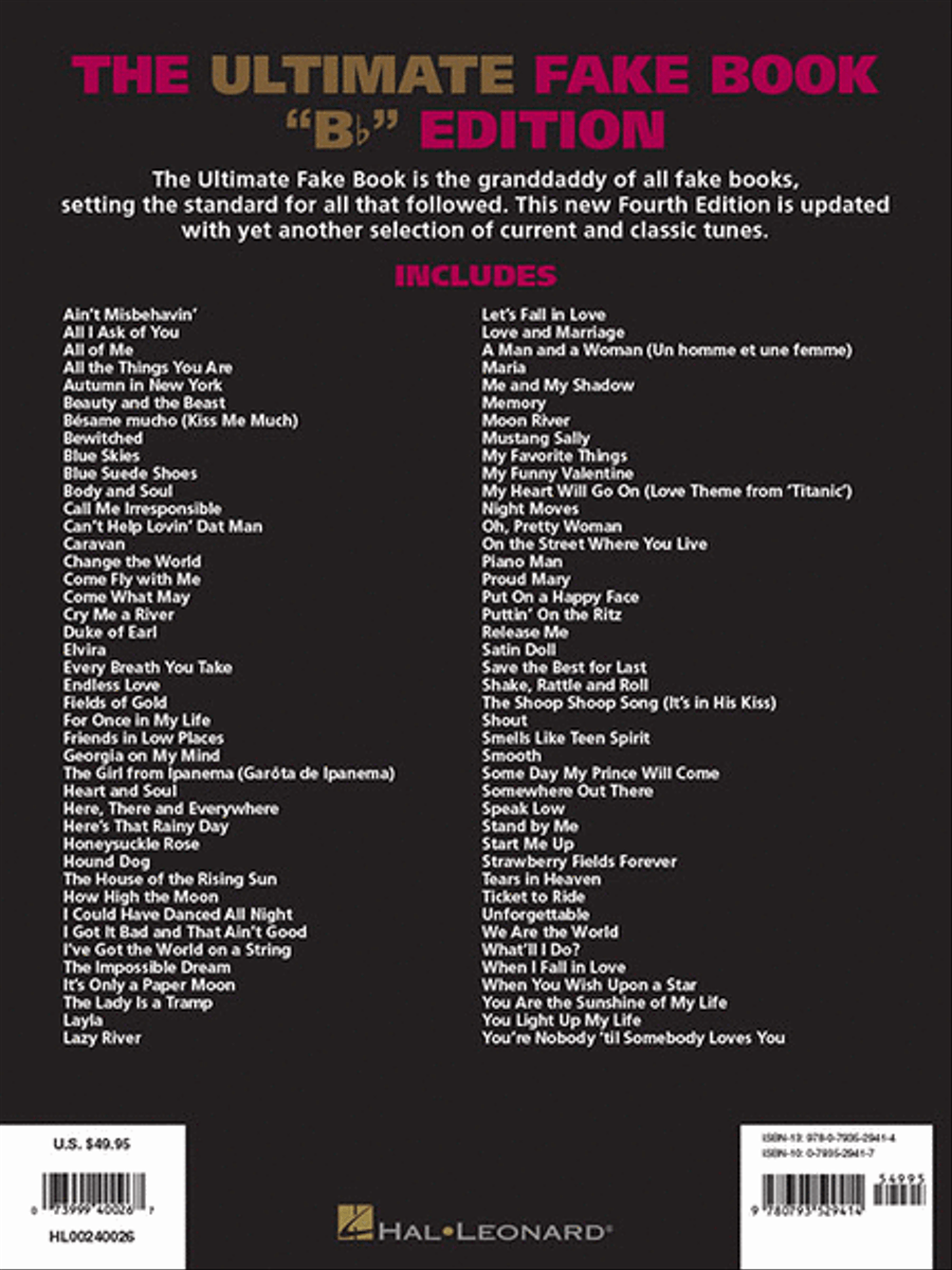 The Ultimate Fake Book - Bb Instruments (Fourth Edition) B-Flat Instrument scores gallery preview page 5