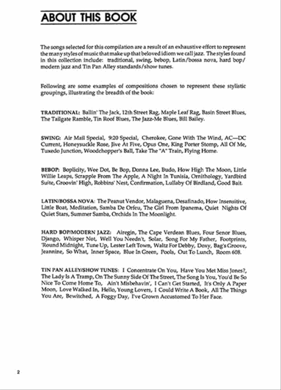 The Ultimate Jazz Fake Book E-Flat Instrument scores gallery preview page 2