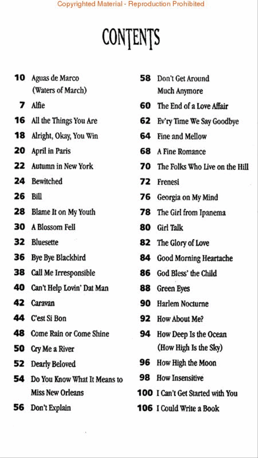Jazz Standards Piano, Vocal, Guitar scores gallery preview page 2