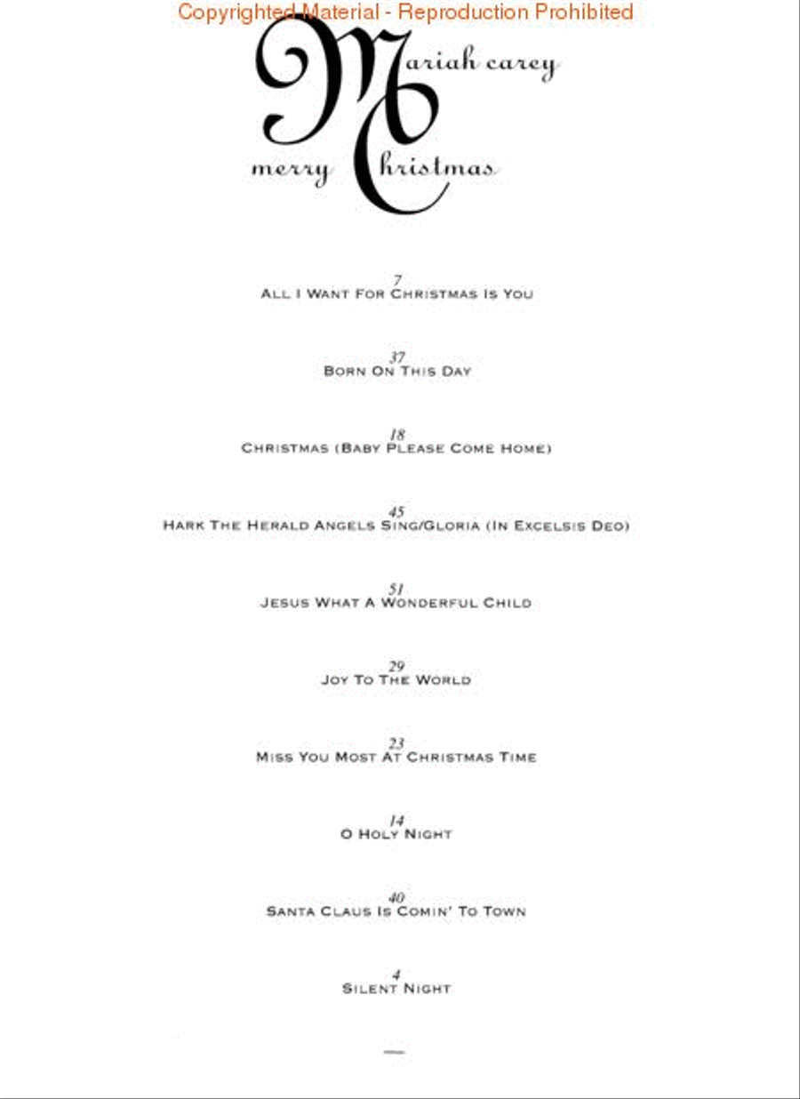 Mariah Carey – Merry Christmas Piano, Vocal, Guitar scores gallery preview page 2