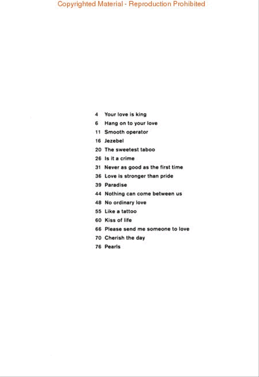 Best of Sade Best of Sade Piano, Vocal, Guitar scores gallery preview page 2