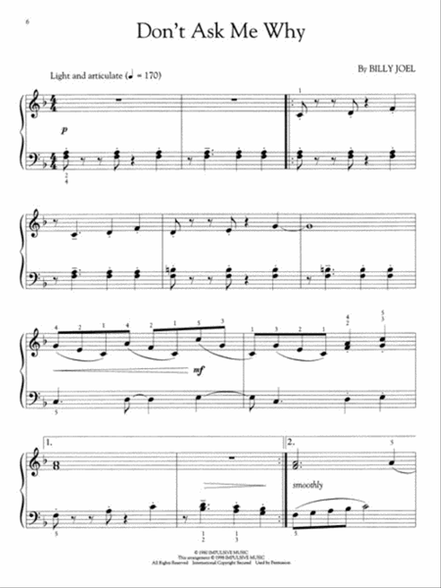 Billy Joel Easy Classics Piano Solo scores gallery preview page 4