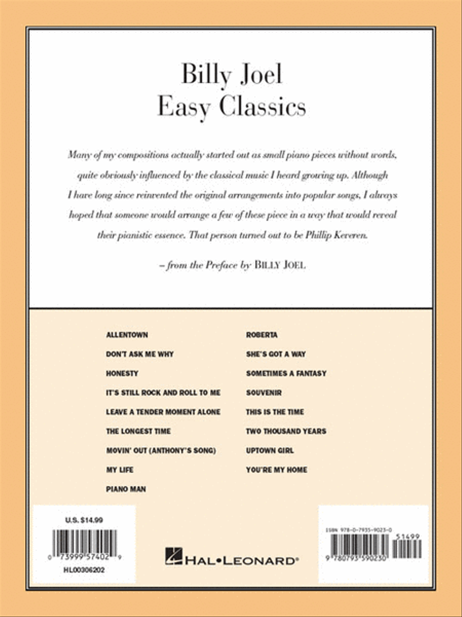 Billy Joel Easy Classics Piano Solo scores gallery preview page 6