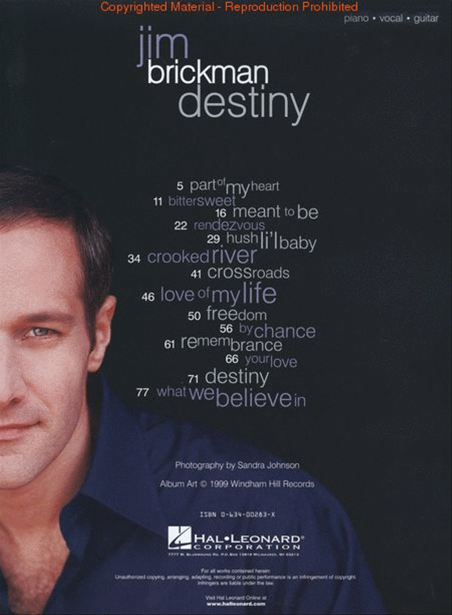 Jim Brickman – Destiny Piano, Vocal, Guitar scores gallery preview page 2