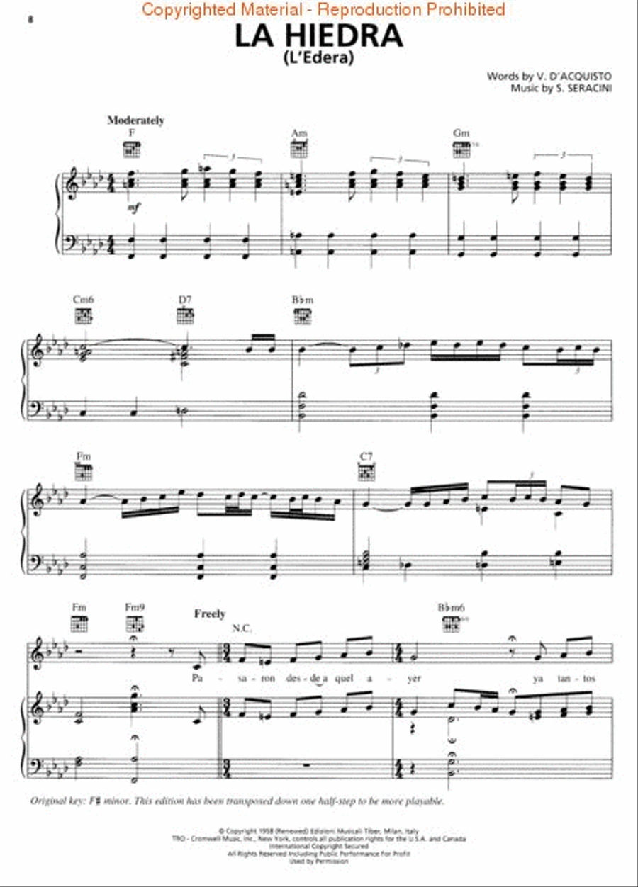 Trio Los Panchos Piano, Vocal, Guitar scores gallery preview page 3