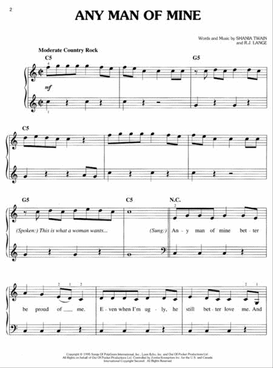 Shania Twain Easy Piano scores gallery preview page 2