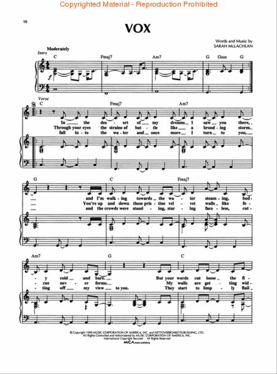 Sarah McLachlan Collection Piano, Vocal, Guitar scores gallery preview page 3