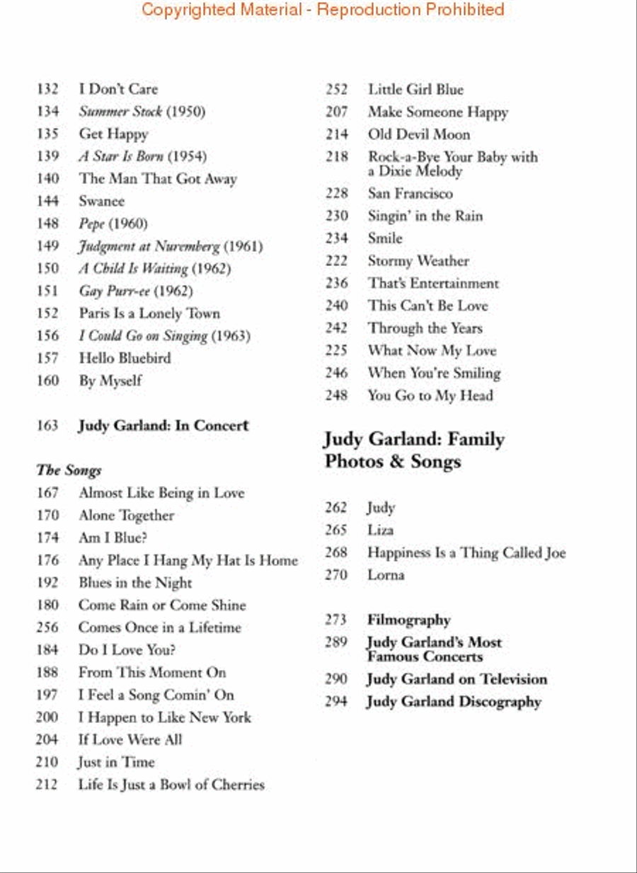 Judy Garland Souvenir Songbook Piano, Vocal, Guitar scores gallery preview page 3