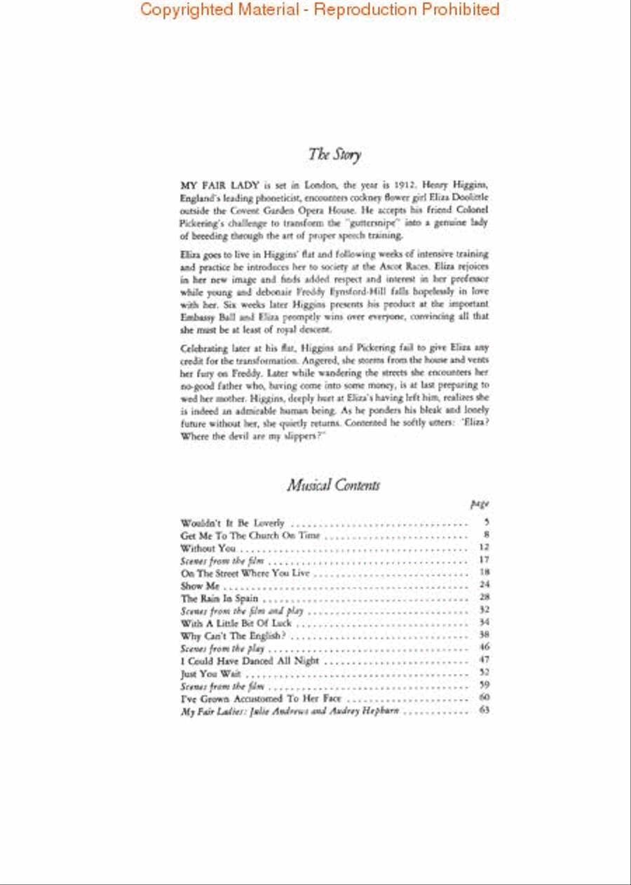 My Fair Lady Piano, Vocal, Guitar scores gallery preview page 2