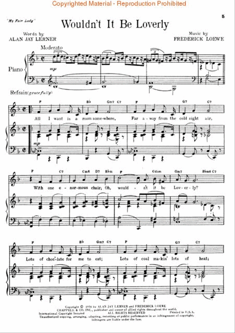 My Fair Lady Piano, Vocal, Guitar scores gallery preview page 3