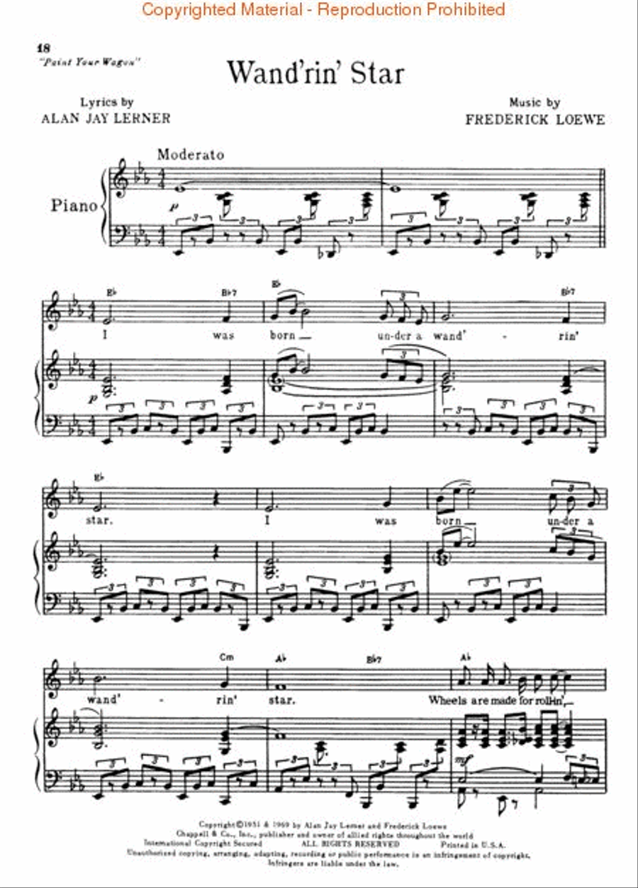 Paint Your Wagon Piano, Vocal, Guitar scores gallery preview page 3