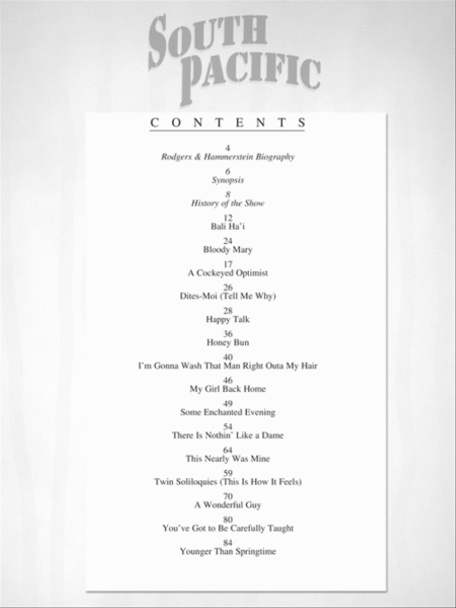 South Pacific South Pacific Piano, Vocal, Guitar scores gallery preview page 2