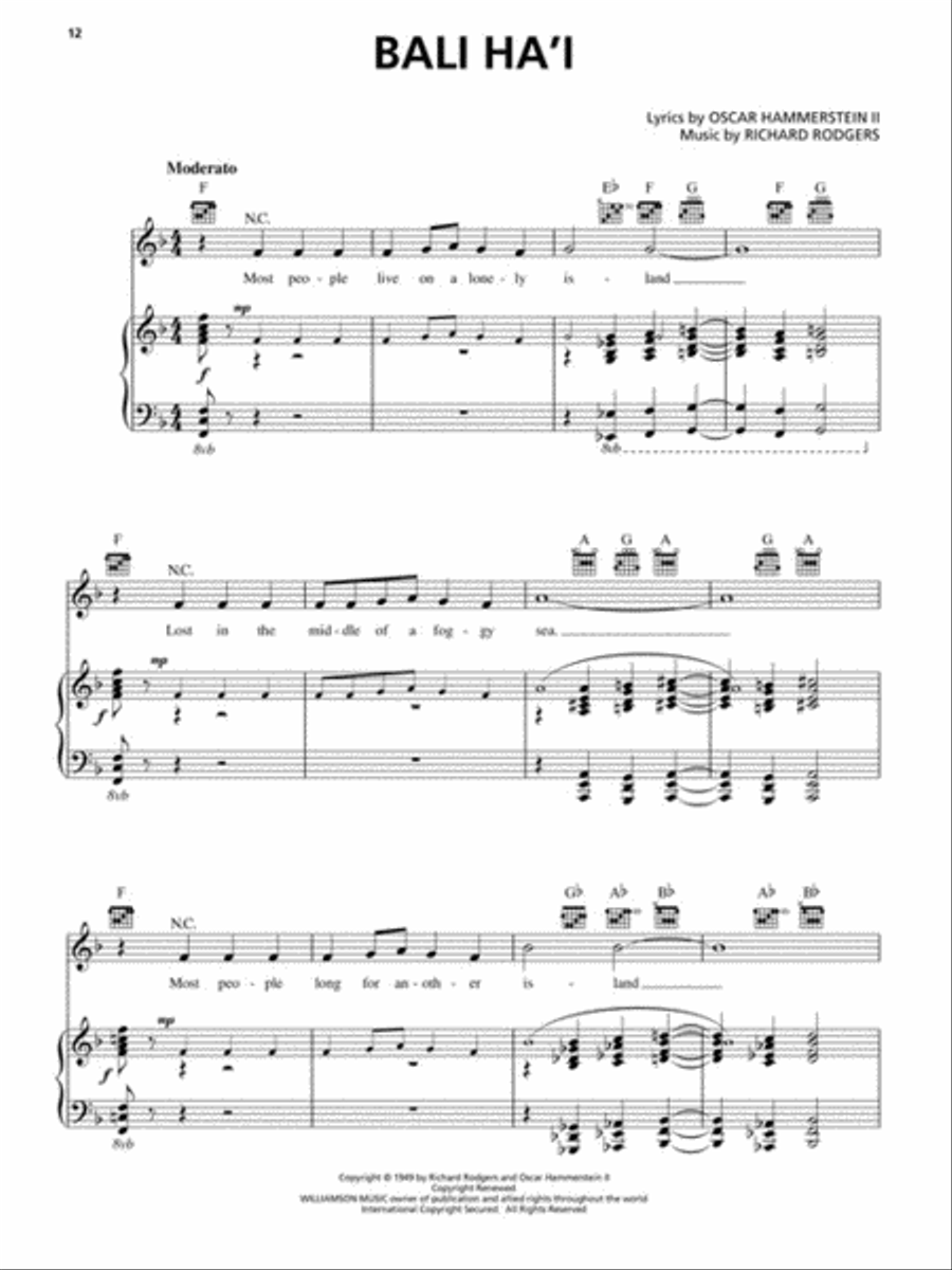 South Pacific South Pacific Piano, Vocal, Guitar scores gallery preview page 4