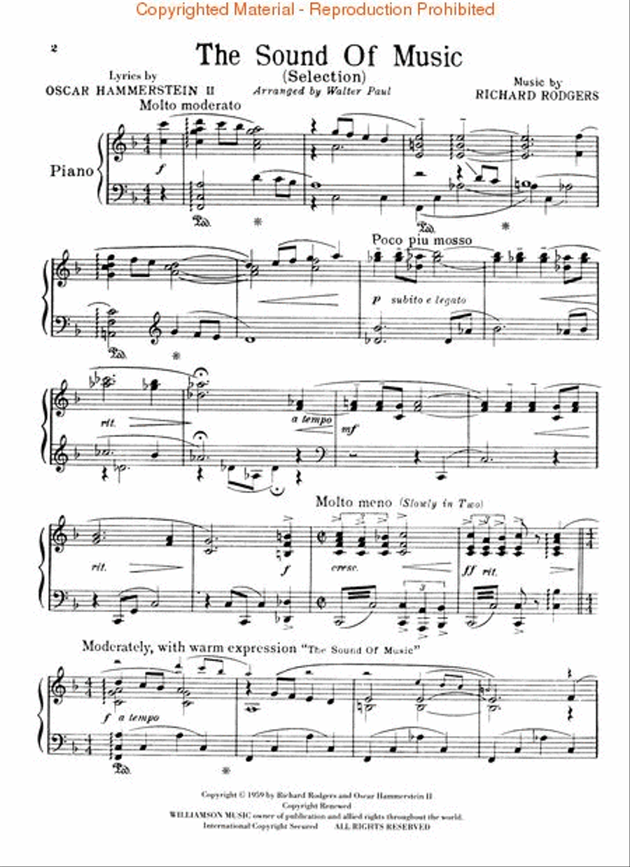 The Sound of Music - Piano Selection Piano Solo scores gallery preview page 2