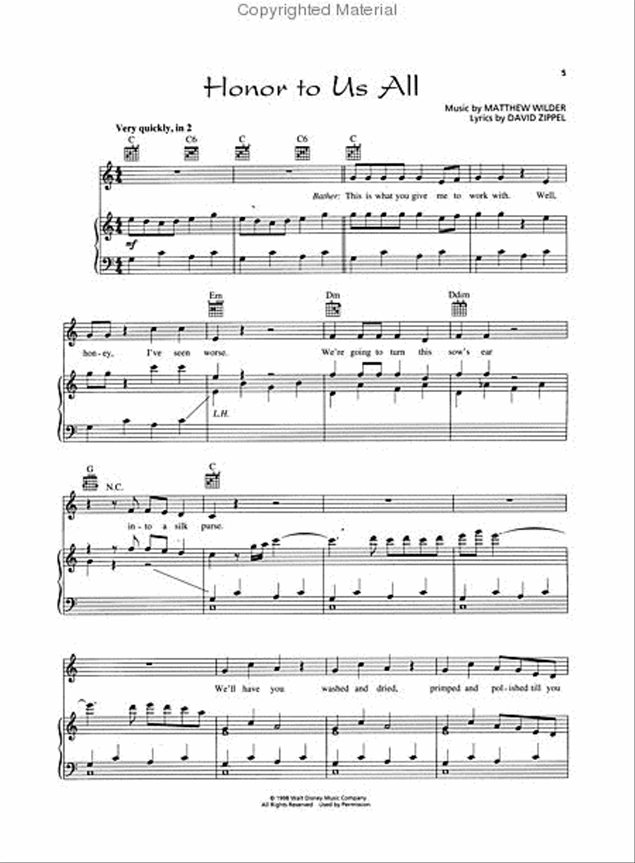 Mulan Piano, Vocal, Guitar scores gallery preview page 2