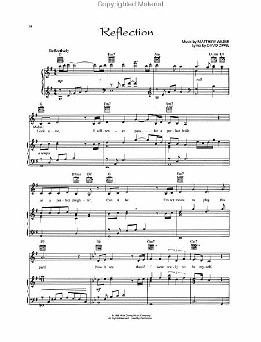 Mulan Piano, Vocal, Guitar scores gallery preview page 3