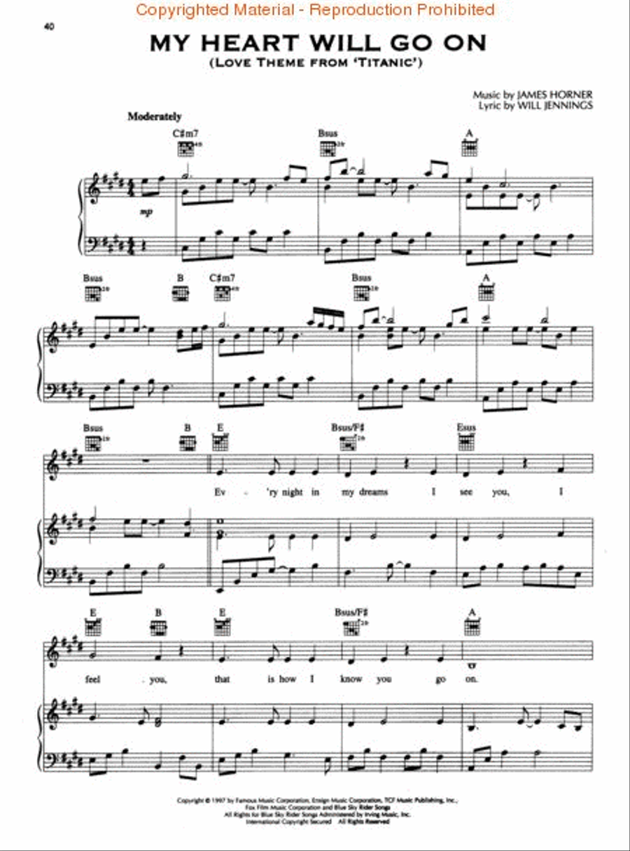 Back to Titanic Piano, Vocal, Guitar scores gallery preview page 3