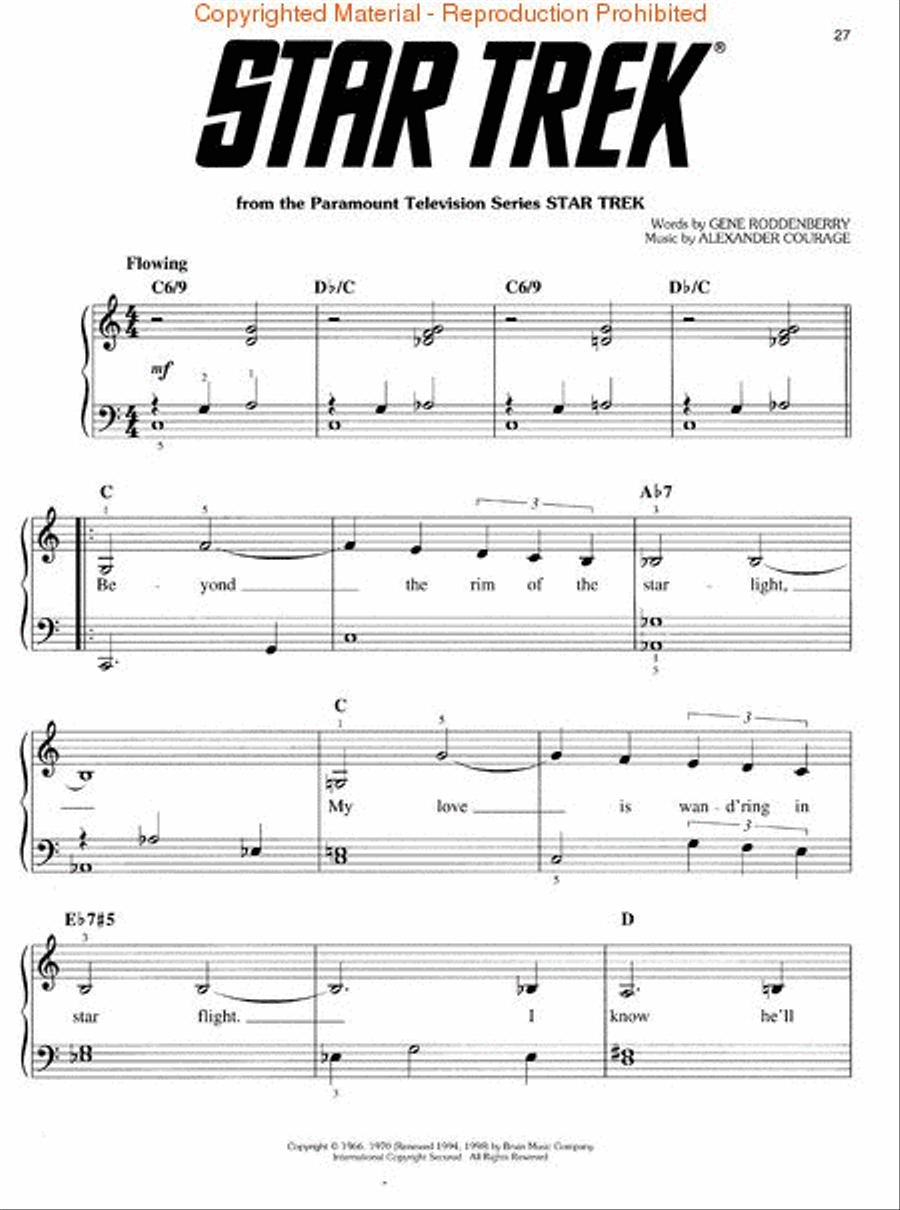 Complete Star Trek® Theme Music – 2nd Edition Easy Piano scores gallery preview page 2