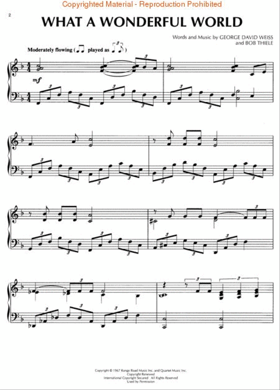 What A Wonderful World Piano Solo scores gallery preview page 2