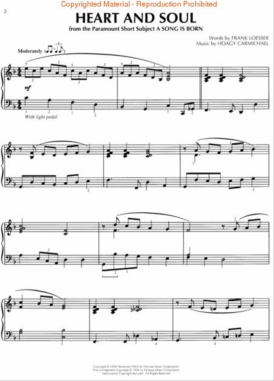 Heart and Soul Piano Solo scores gallery preview page 2