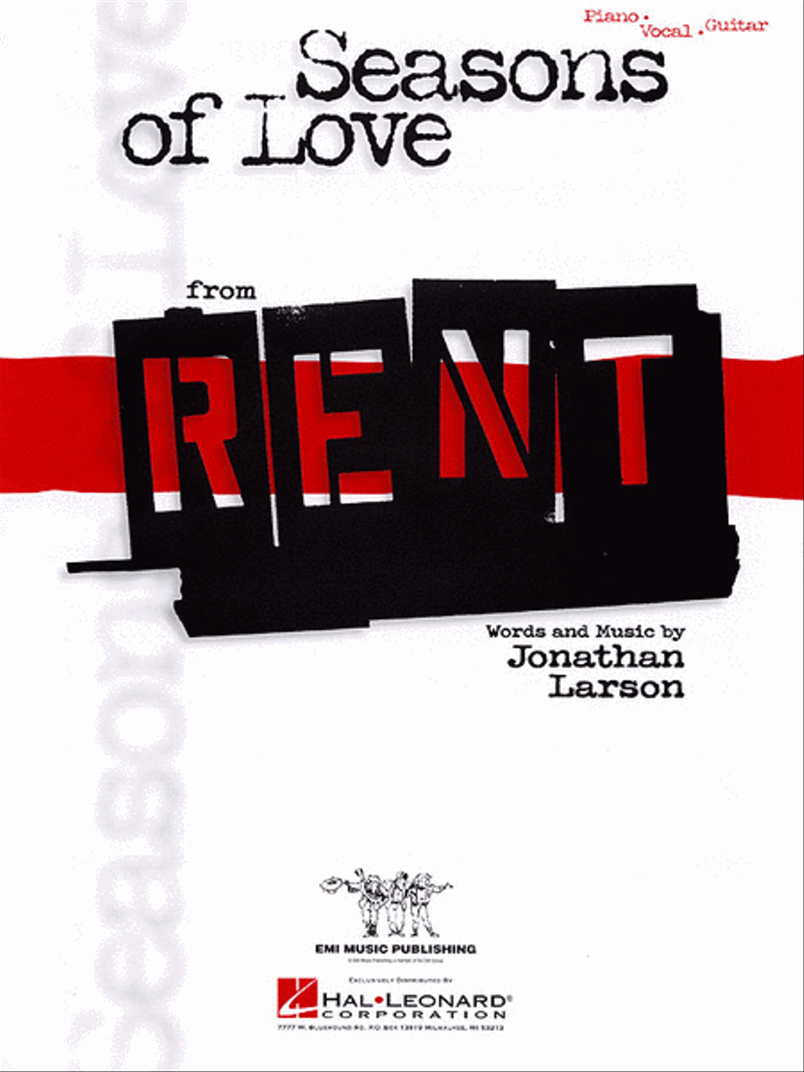 Seasons of Love (from Rent) Piano, Vocal, Guitar scores gallery preview page 1