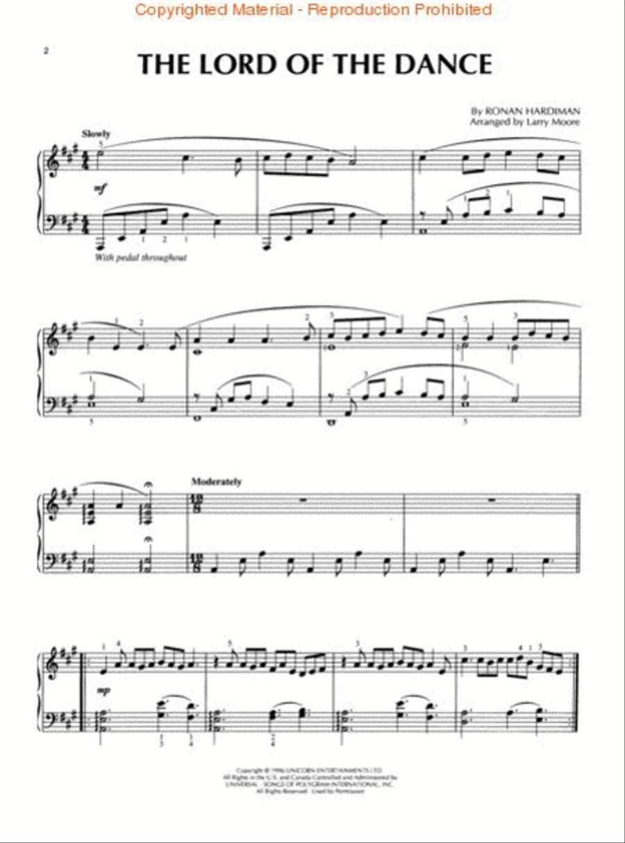 The Lord of the Dance Piano Solo scores gallery preview page 2