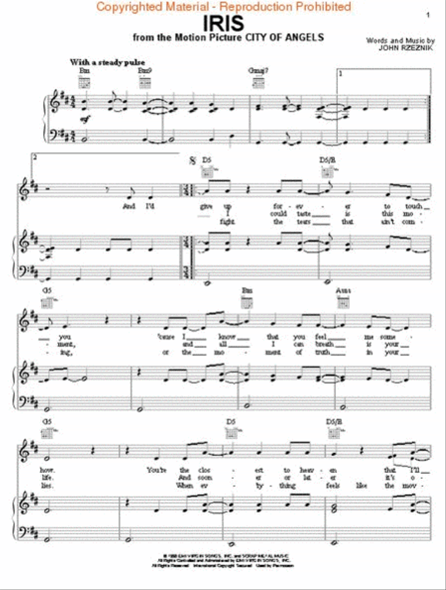Iris Piano, Vocal, Guitar scores gallery preview page 2