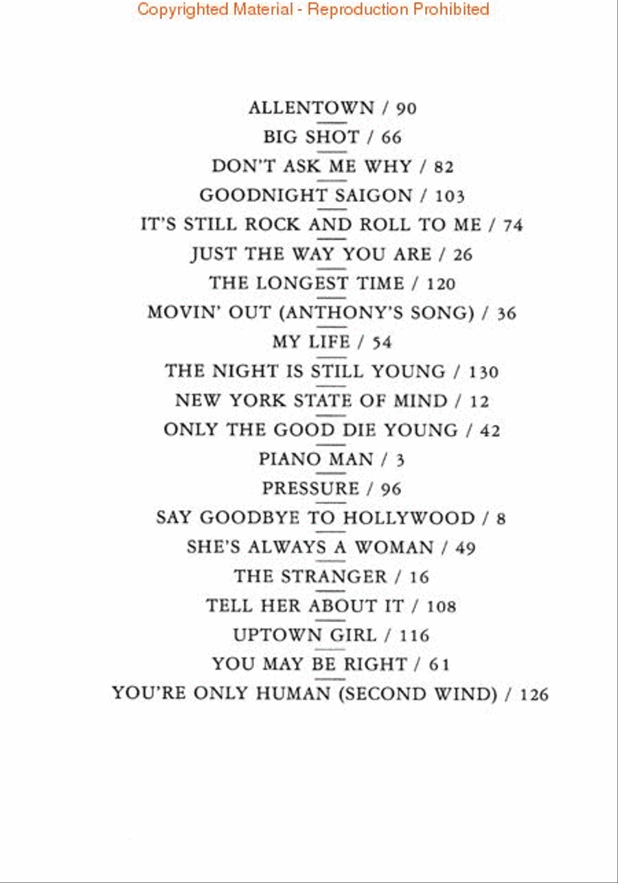 Greatest Hits - Vol. 1 and 2 Piano, Vocal, Guitar scores gallery preview page 2